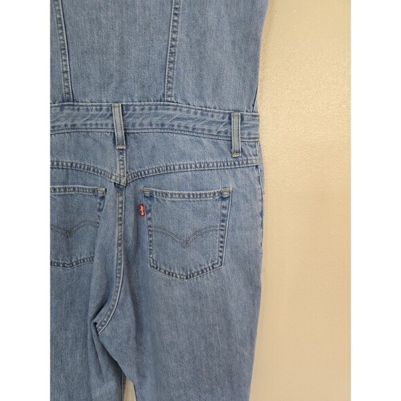 Levi's Sleeveless Jumpsuit Womens Size Small Button Down Premium Quality Blue - Picture 10 of 13